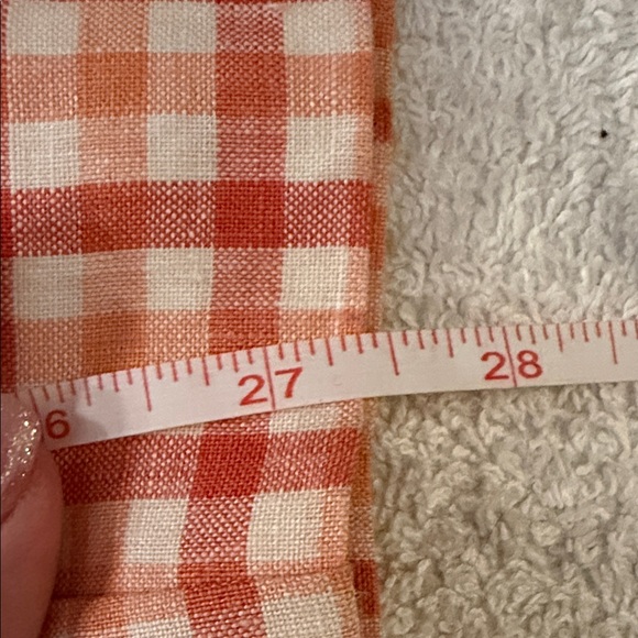 VTG Parisian Signature Linen Checkered Pants Lined Side Zip Flat Front Spring - Picture 4 of 8